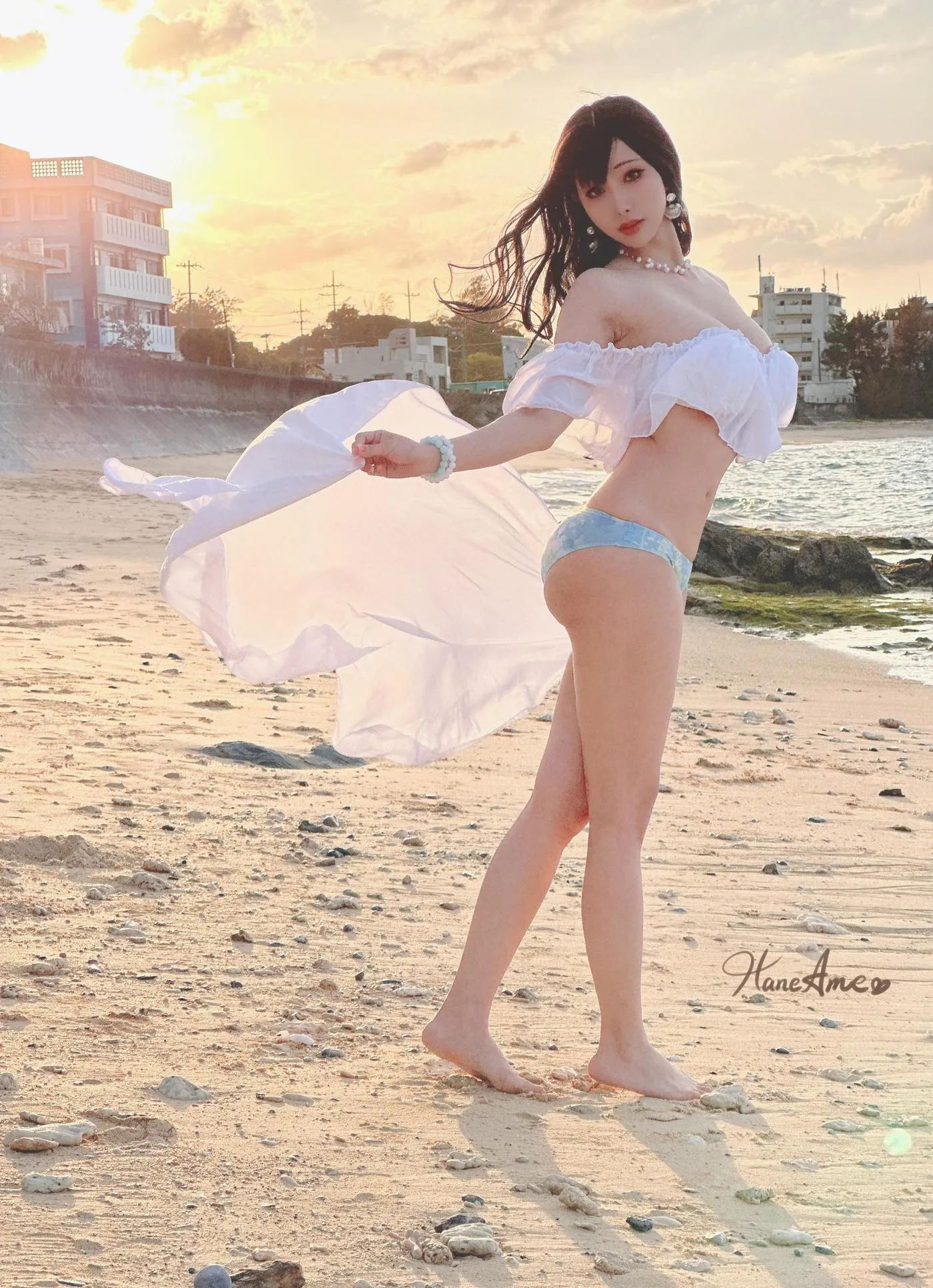 雨波_HaneAme – NO.191 2023年05月新品订阅4套视频-Original White Sand Love In Okinawa [43P]插图7